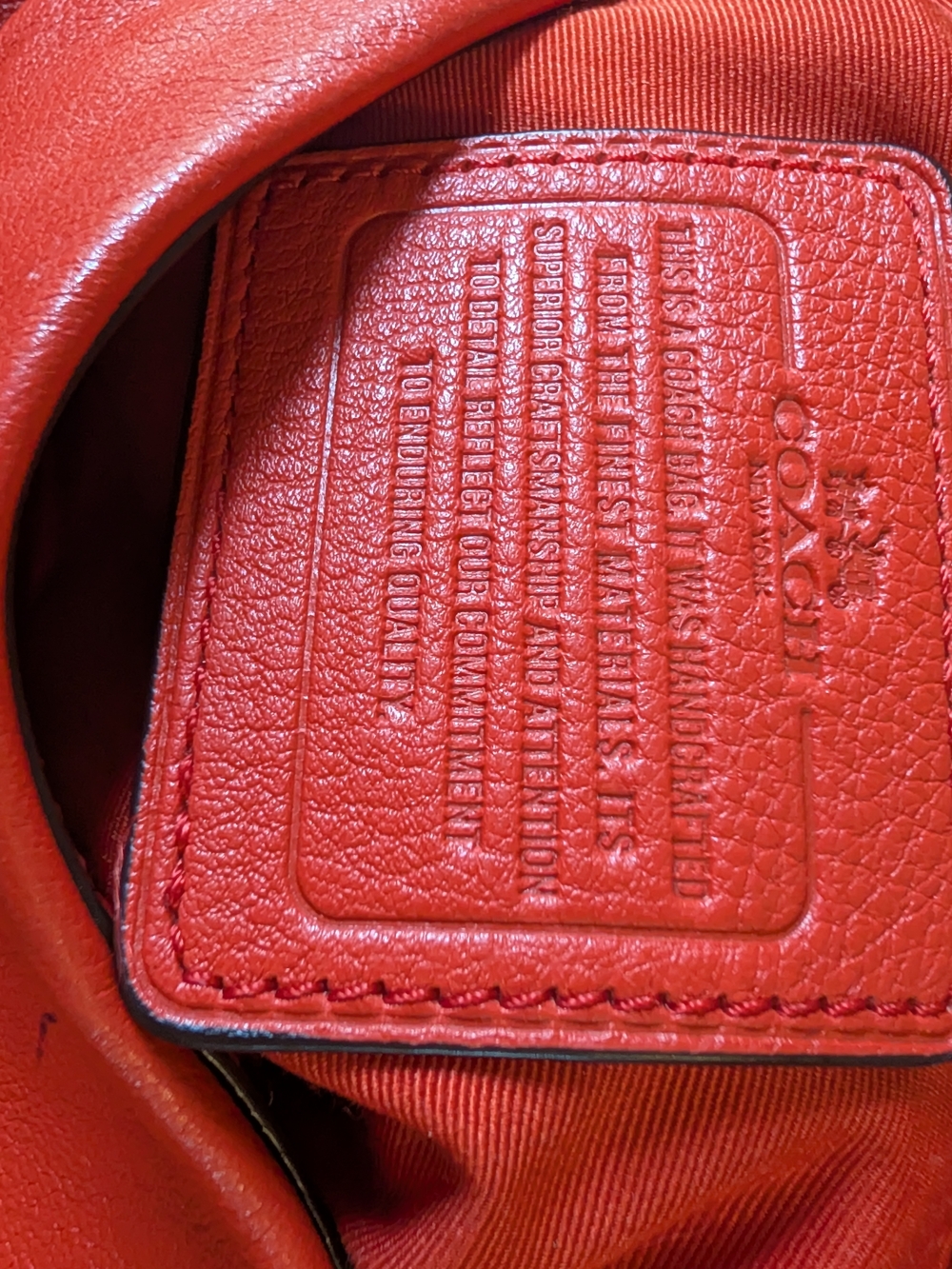 Coach Red Leather Shoulder Bag with Gold Hardware Casual Vibrant